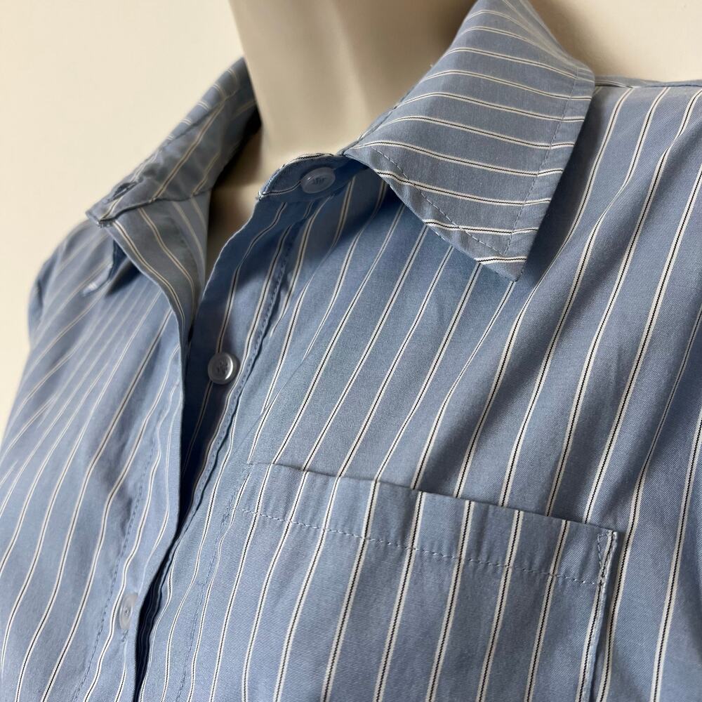 Sincerely Jules Blue Vertical Striped Long Sleeve Shorts Loungewear Set Medium - Picture 2 of 7